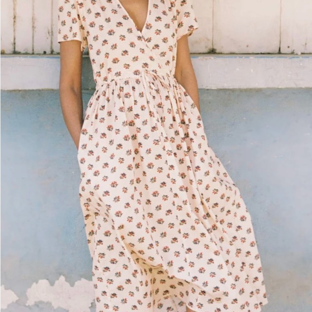 Christy Dawn Cream Floral Midi Dress